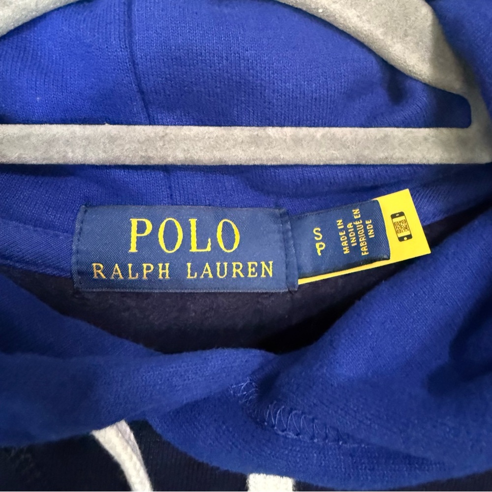 Polo Ralph Lauren Colorblock Hoodie Mens Small Navy Red Green Yellow Preppy - Picture 3 of 6